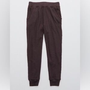 Aerie Waffle Lounge Joggers in Espresso Kiss